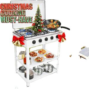 Barbecue a gas, configurazione a 5 fuochi, bruciatore da 2,5 kW, piedini antiscivolo, compatibile con GPL, design efficiente