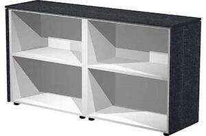 Libreria doppia bassa a girono STYLE cm 162,8x43xH81,4 strutt.grigio a