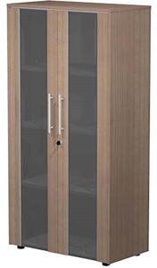 Libreria singola alta c/ante batt.vetro fumè STYLE cm 82,8x43xH158,2 f