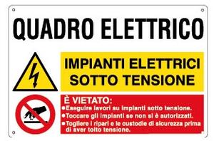 Cartello alluminio 30x20 - quadro elettrico