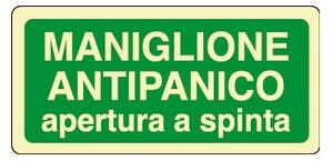 Cartello fotolum. 22x10 - maniglione antipanico