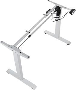 Telaio elettrico per tavolo o scrivania PRATO 01-2T, regolazione elettrica dell'altezza, lunghezza regolabile, gamba a 2 segmenti, bianco