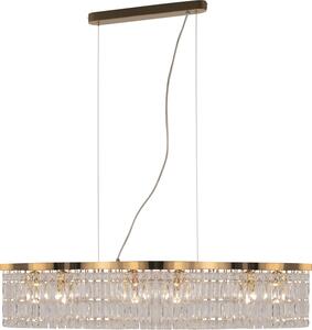 Lampada a sospensione Maytoni Dune, oro e cristallo, E14, dimmerabile, 6 luci, 93 cm