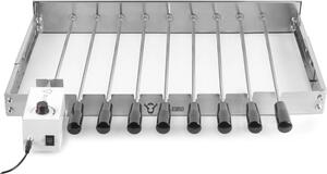 BBQ-Toro accessorio per grigliare in acciaio inox con 9 spiedini | 56 x 26-40 cm | motore sinistro