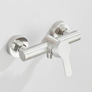 Rubinetto per vasca da bagno - Montaggio a parete - Miscelatore monocomando - Acqua calda e fredda - Nichel spazzolato - Caratteristiche interne in acciaio inossidabile - Giallo chiaro