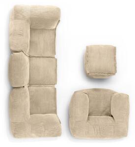 Set da giardino, angolo relax, divano, poltrona, pouf, set componibile - pouf, cuscini da seduta, zona relax per la casa, ideale per creare un'atmosfera accogliente