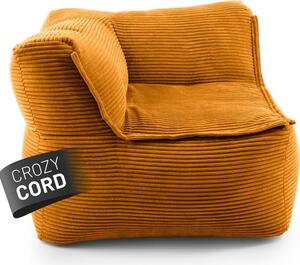 LUMALAND Angolo modulare sinistro della serie Cord, 81x81x70 cm - Rivestimento morbido e lavabile - Giallo senape
