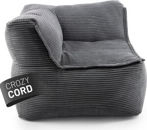 LUMALAND Angolo modulare sinistro della serie Cord, 81x81x70 cm - Rivestimento morbido e lavabile - Grigio