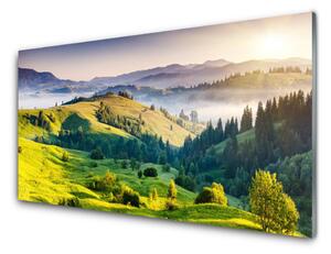 Pannello paraschizzi cucina Nebbia Campo Montagna Natura 100x50 cm