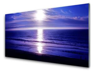 Quadro su vetro Paesaggio del sole del mare 100x50 cm