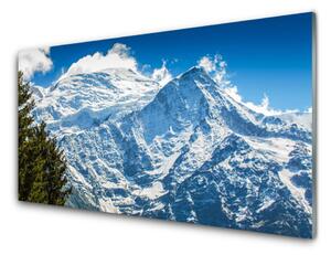 Quadro vetro Paesaggio di alberi di montagna 100x50 cm