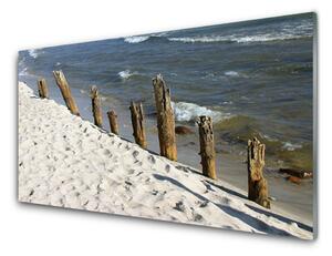 Quadro su vetro acrilico Paesaggio del mare della spiaggia 100x50 cm 2 appendini