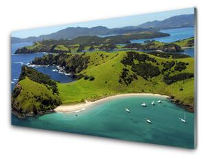 Quadro su vetro Mare Spiaggia Foresta Paesaggio 100x50 cm 2 appendini