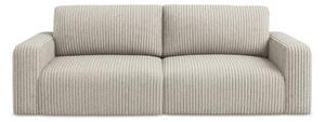Divano beige allungabile/con contenitore con rivestimento in velluto a coste 252 cm Kona – Makamii