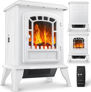 KESSER® Camino elettrico con ventilatore e telecomando 2000W Camino elettrico Riscaldatore elettrico a LED Camino a effetto camino Stufa a effetto fiamma Stufa a basso rumore regolabile