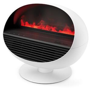 Stufa elettrica a pavimento, bianca - Potenza: 1500 Watt - Materiale: plastica - Design moderno - Camino elettrico per creare atmosfera
