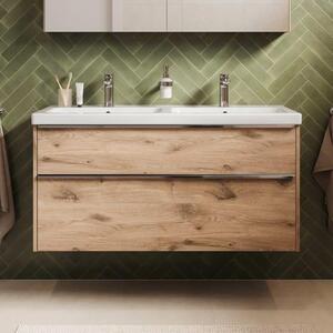 Lavabo doppio in Vetroceramica Duravit Joviva con mobile sottolavabo da 120 cm