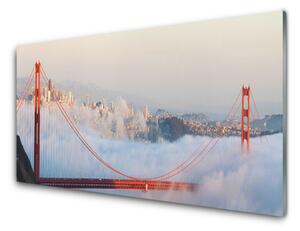 Quadro in vetro Architettura cloud Bridge 100x50 cm
