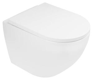WC sospeso a scarico profondo OLTENS Hamnes, modello PureRim, dimensioni 35,5 x 52 cm, set completo di copriwater, con sistema SmartClean