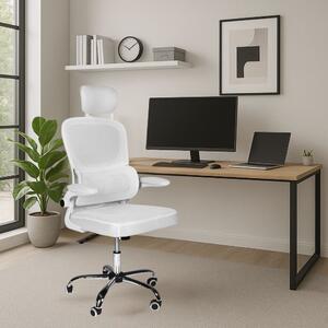 Icon Space Sedia Ergonomica con Ruote Braccioli e Poggiatesta in Tessuto colore Bianco - Vibes