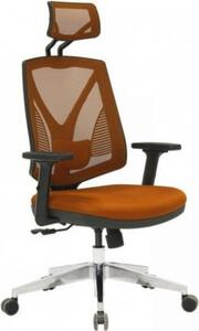Icon Space Sedia Ergonomica con Ruote Braccioli e Poggiatesta in Tessuto Mesh colore Cuoio - Bella