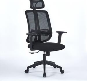 Icon Space Sedia Ergonomica con Ruote Braccioli e Poggiatesta in Tessuto Mesh colore Nero - Satia
