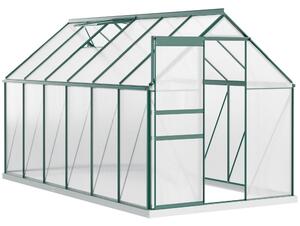 Brugel Serra da Giardino in Policarbonato Metallo e Alluminio Anti-UV e Antivento 190x375x199cm Verde - 540V02GN845