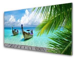 Quadro in vetro Barche Mare Paesaggio 100x50 cm