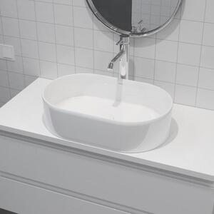 Lavabo da appoggio ovale OLTENS, dimensioni 55 x 34 cm, con tecnologia SmartClean