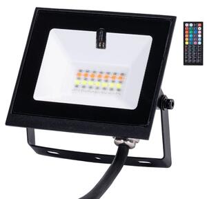 Faro proiettore Led Seven 20W Nero da esterno IP65 RGB luce regolabile e dimmerabile con telecomando Aigostar