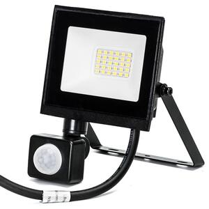 Faro proiettore Led Slim 20W Nero da esterno IP65 Bianco neutro 4000K con sensore crepuscolare e di movimento Aigostar