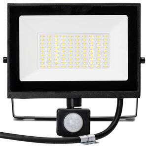 Faro proiettore Led Slim 50W Nero da esterno IP65 Bianco neutro 4000K con sensore crepuscolare e di movimento Aigostar