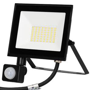 Faro proiettore Led Slim 30W Nero da esterno IP65 Bianco neutro 4000K con sensore crepuscolare e di movimento Aigostar