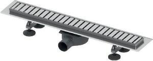 Tece Linus - Piatto doccia diritto RG WG 30.0645.0010, con griglia in acciaio inox, lunghezza 800 mm 15100080