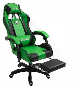 Comoda sedia da gaming con cuscino massaggiatore nero e verde