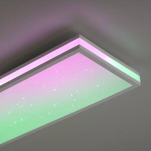 JUST LIGHT. Plafoniera LED Mario, CCT, RGB, 100x25cm, bianco