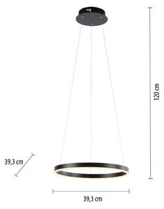 JUST LIGHT. Lampada LED sospensione Ritus, Ø 39,3cm, antracite