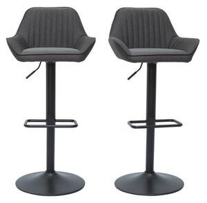 Sgabelli da bar regolabili design in tessuto grigio antracite (set di 2) RONNIE