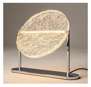 MANGATA LAMPADA DA TAVOLO IN VETRO CON BASE CROMATA LED 7W LUCE 3000K DIMMERABILE DESIGN MODERNO
