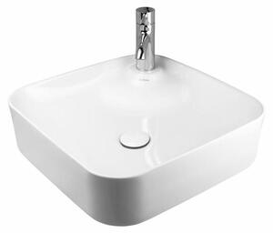 OLTENS Lavabo da incasso quadrato, 42,5 x 42,5 cm, con foro per rubinetto, dotato di tecnologia SmartClean