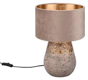 Reality Leuchten Lampada da tavolo Kiran, Ø 26cm, ceramica, grigio