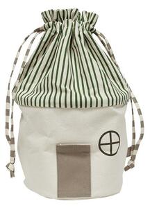 Cesta per giochi da bambino verde/color crema in tessuto ø 26x40 cm Koya – OYOY Mini