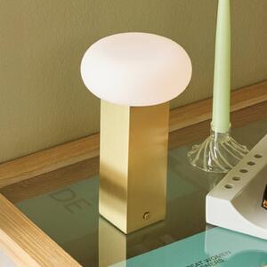 Hübsch Lampada LED da tavolo ricaricabile LOW, color ottone, altezza 20 cm, metallo dimmerabile, Ottone / Oro, Soggiorno / Sala da pranzo, Metallo, Moderno