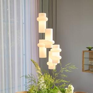 Hübsch Lampada a sospensione Pilule Down, dimmerabile, Bianco / Opale, Soggiorno / Sala da pranzo, Vetro, Scandinavo, Lampada a sospensione