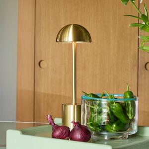 Hübsch Lampada LED da tavolo Taten, color ottone, altezza 30 cm, metallo dimmerabile, Ottone / Oro, Metallo, Moderno