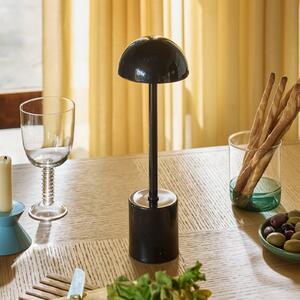Hübsch Lampada LED da tavolo ricaricabile Taten, nera, altezza 30 cm, metallo dimmerabile, Nero, Metallo, Moderno