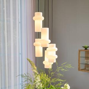 Hübsch Lampada a sospensione Pilule Down, dimmerabile, Bianco / Opale, Soggiorno / Sala da pranzo, Vetro, Scandinavo, Lampada a sospensione