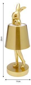 KARE Lampada da tavolo a batteria LED Animal Rabbit, oro, IP54, 29 cm dimmerabile, Ottone / Oro, Soggiorno / Sala da pranzo, Plastica, Design