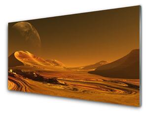 Quadro su vetro Paesaggio del Cosmo del Deserto 100x50 cm 2 appendini