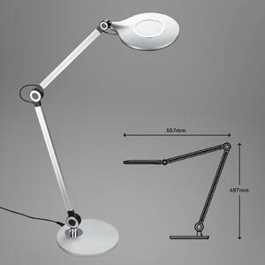 Briloner Lampada LED da scrivania Office, argento, CCT